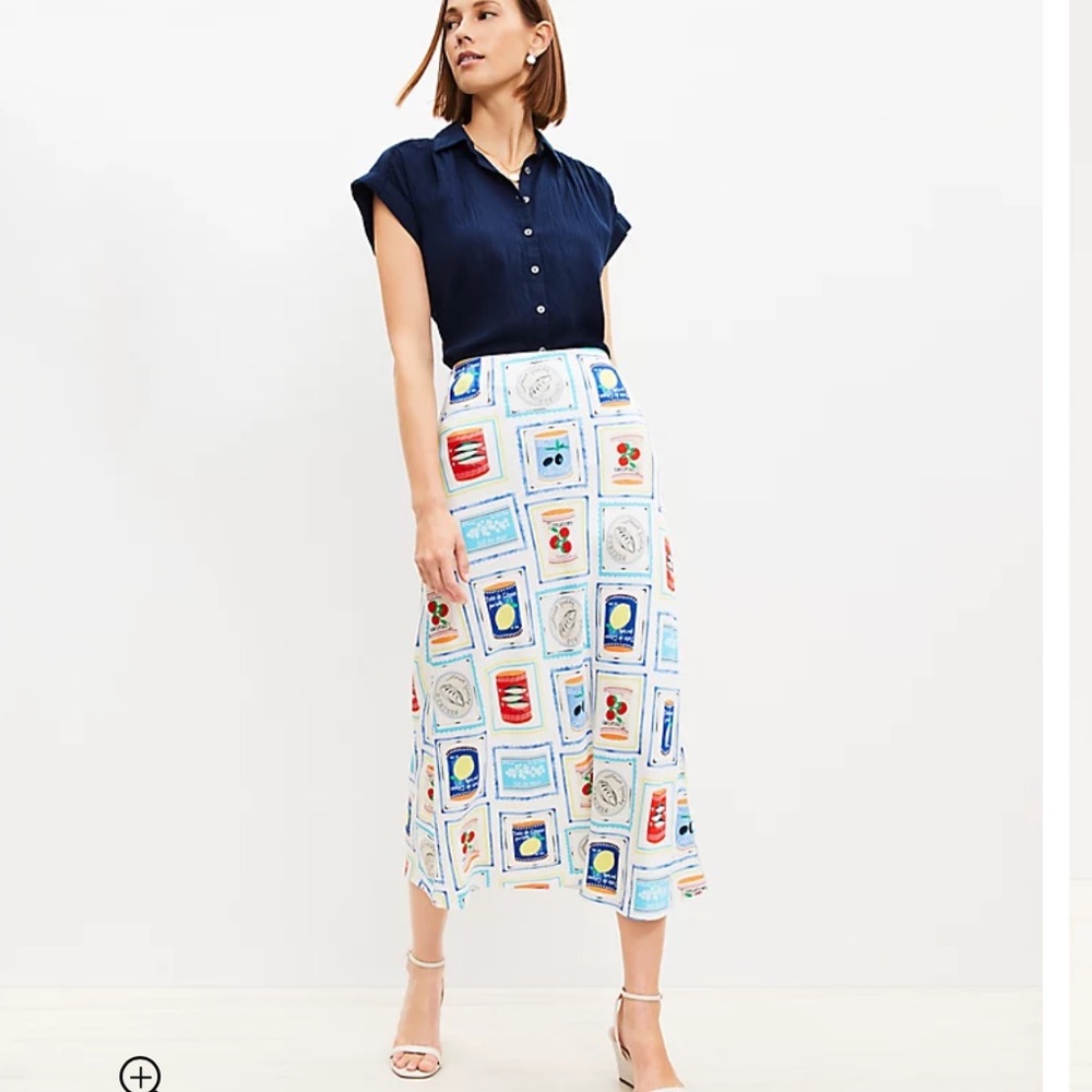 NWT Loft Italian Can Print skirt